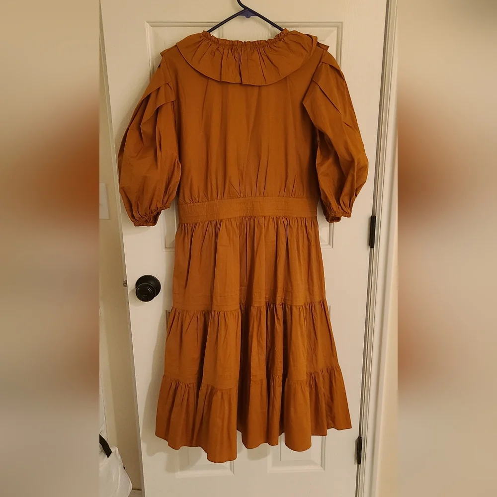 Ivy City Co Terracotta Orange Midi Dress - Picture 5 of 7